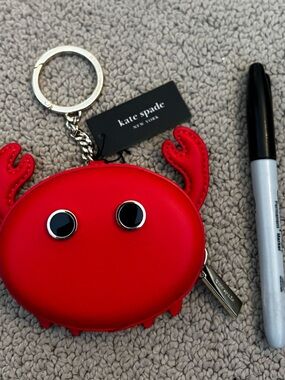 kate spade Pinch Me Red Crab Keychain Coin Purse